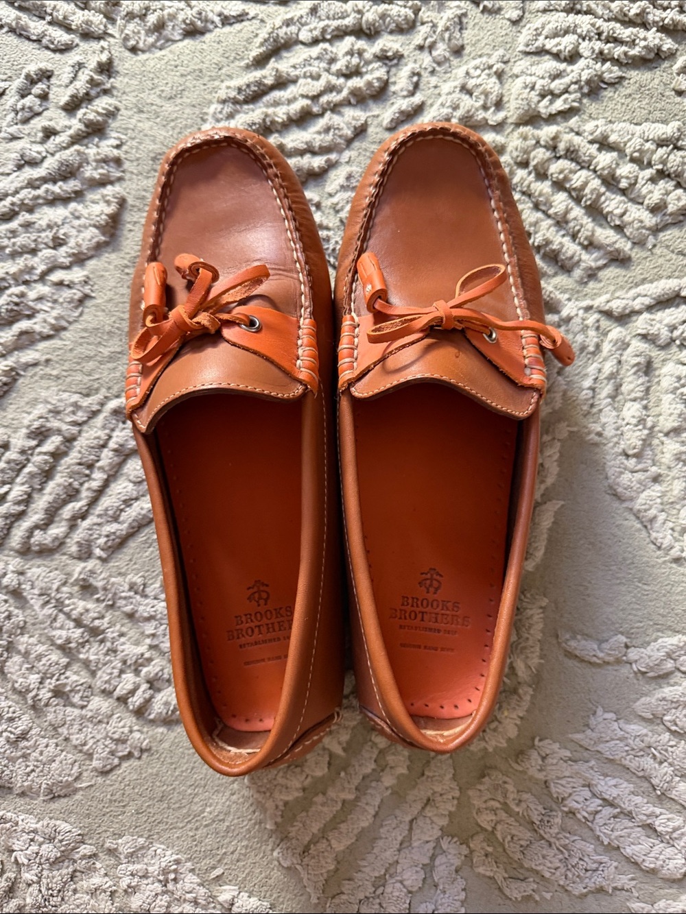 Brooks Brothers Women's Leather Driving Loafers — Cognac
